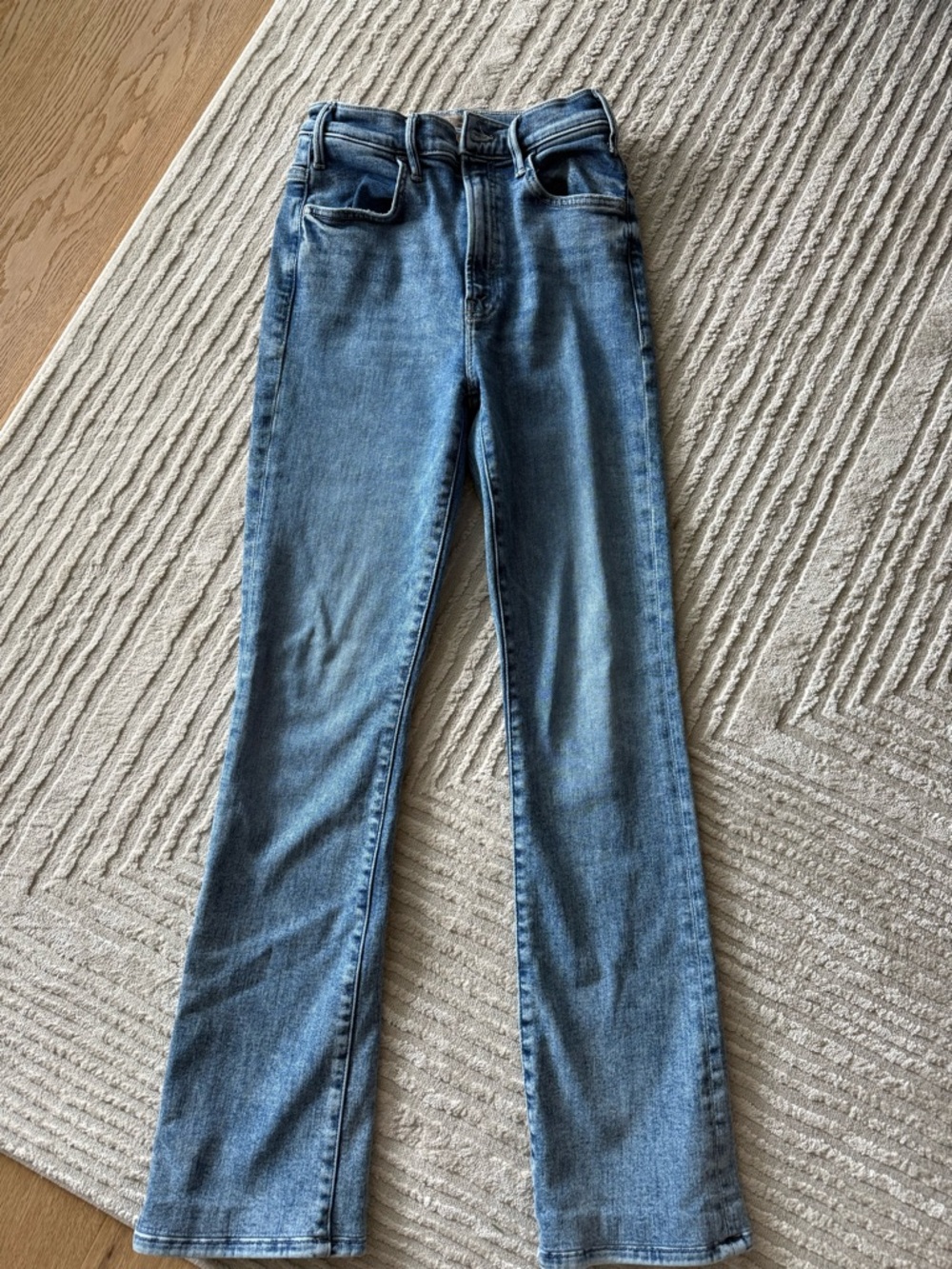 Mother Denim The Hustler  Straight-Leg Jeans  Blue Sz 27